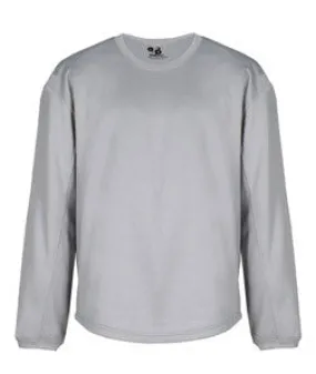 1453 Badger Adult 100% Polyester BT5 Performance Pullover Crewneck Sweatshirt Silver