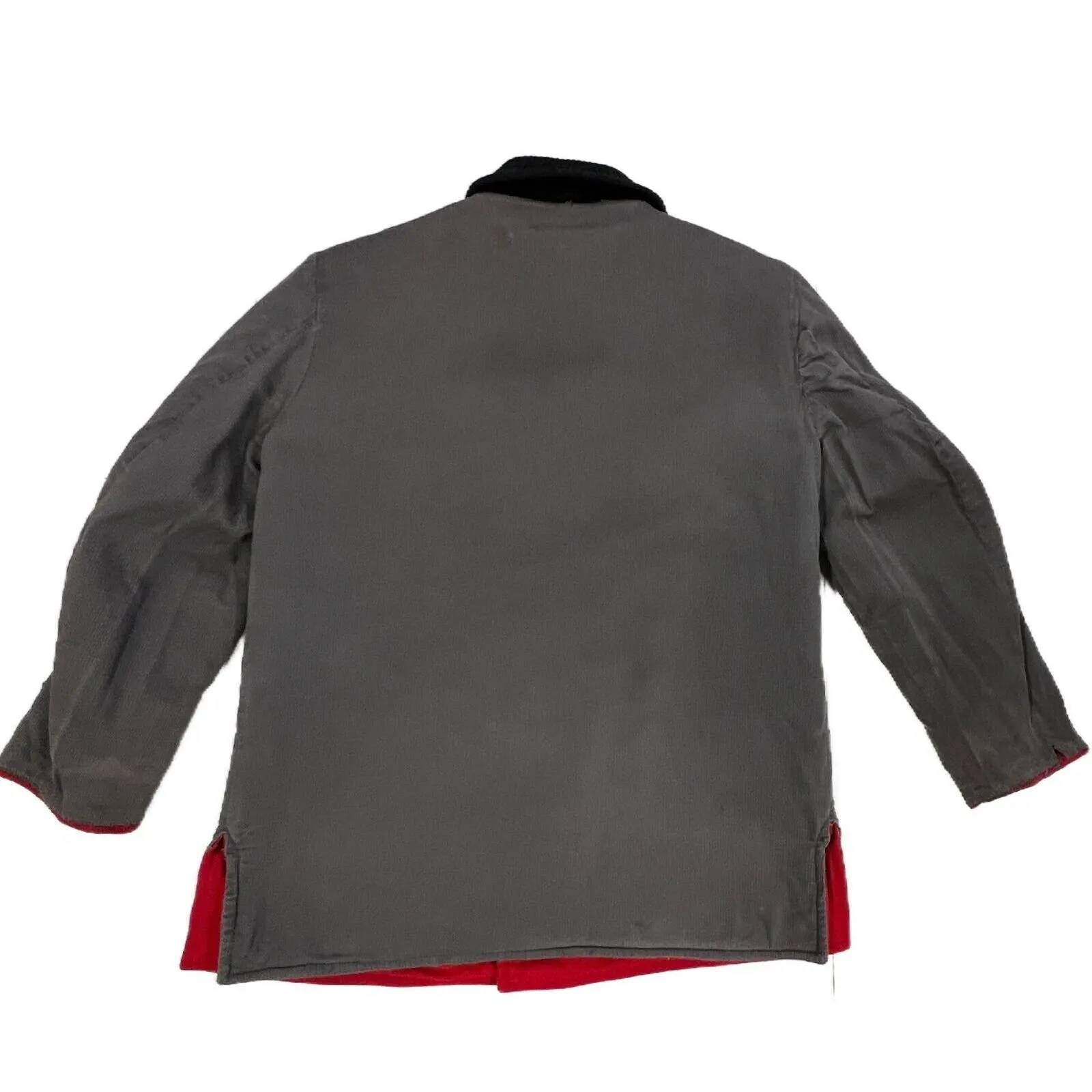 1950s VTG WOOLRICH COAT jacket RARE Car Coat Gray Cord/Reversible Red Wool M/L
