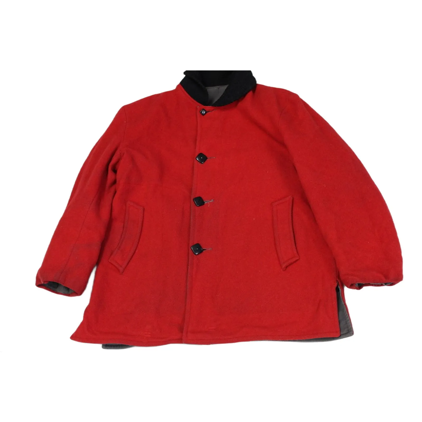 1950s VTG WOOLRICH COAT jacket RARE Car Coat Gray Cord/Reversible Red Wool M/L