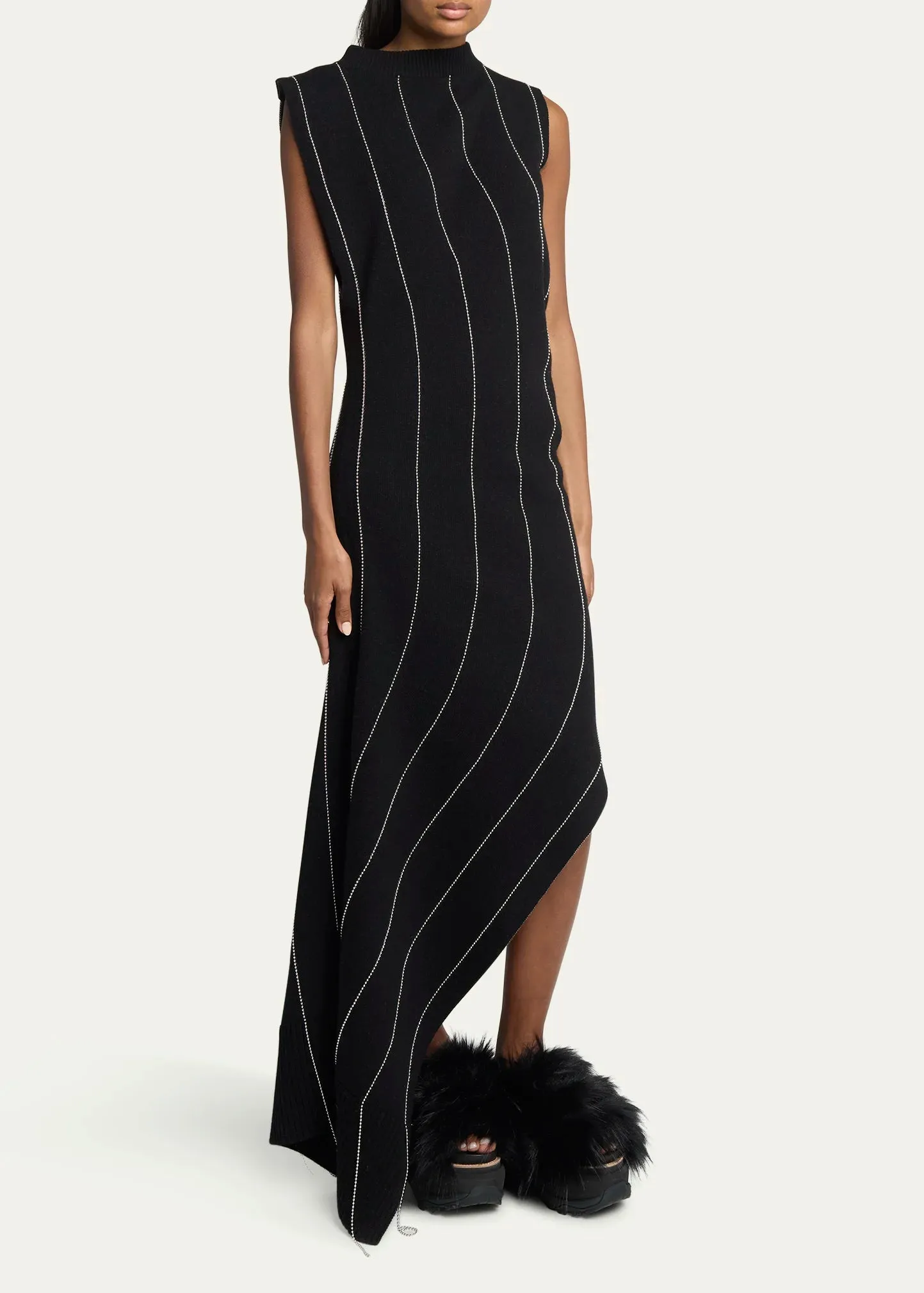 2407422 Chalk stripe knit dress