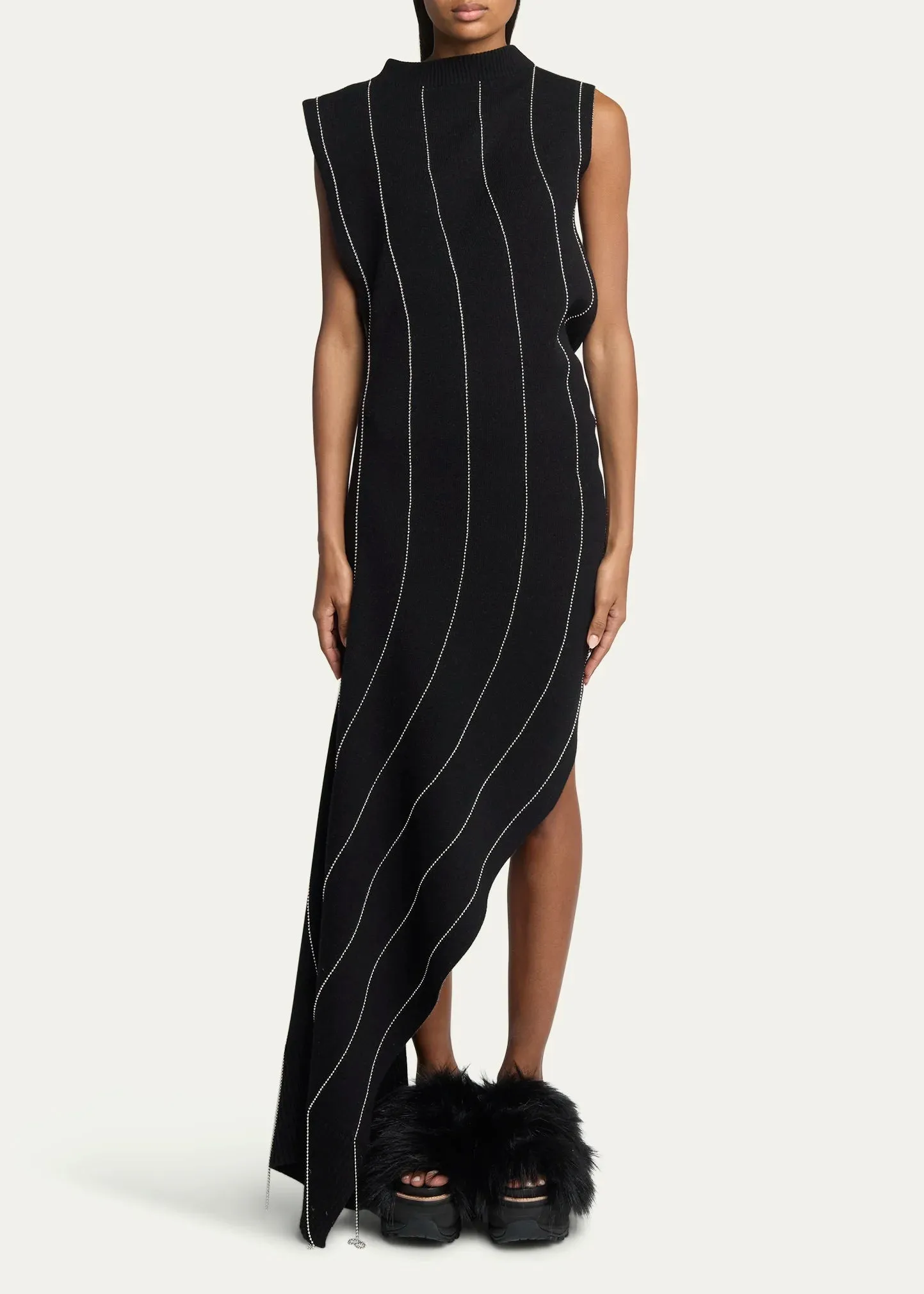 2407422 Chalk stripe knit dress