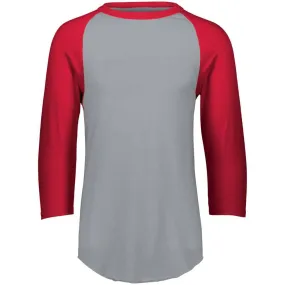 3-4 Sleeve Retro 2.0 Baseball Jersey Grey-Red