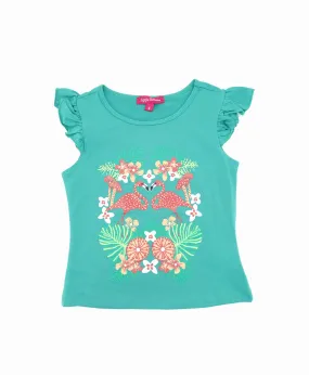 55856, Apple Bottom Girls S/S Top W/Print