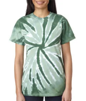 77 Gildan Tie-Dye Adult One-Color Pinwheel Tee Forest