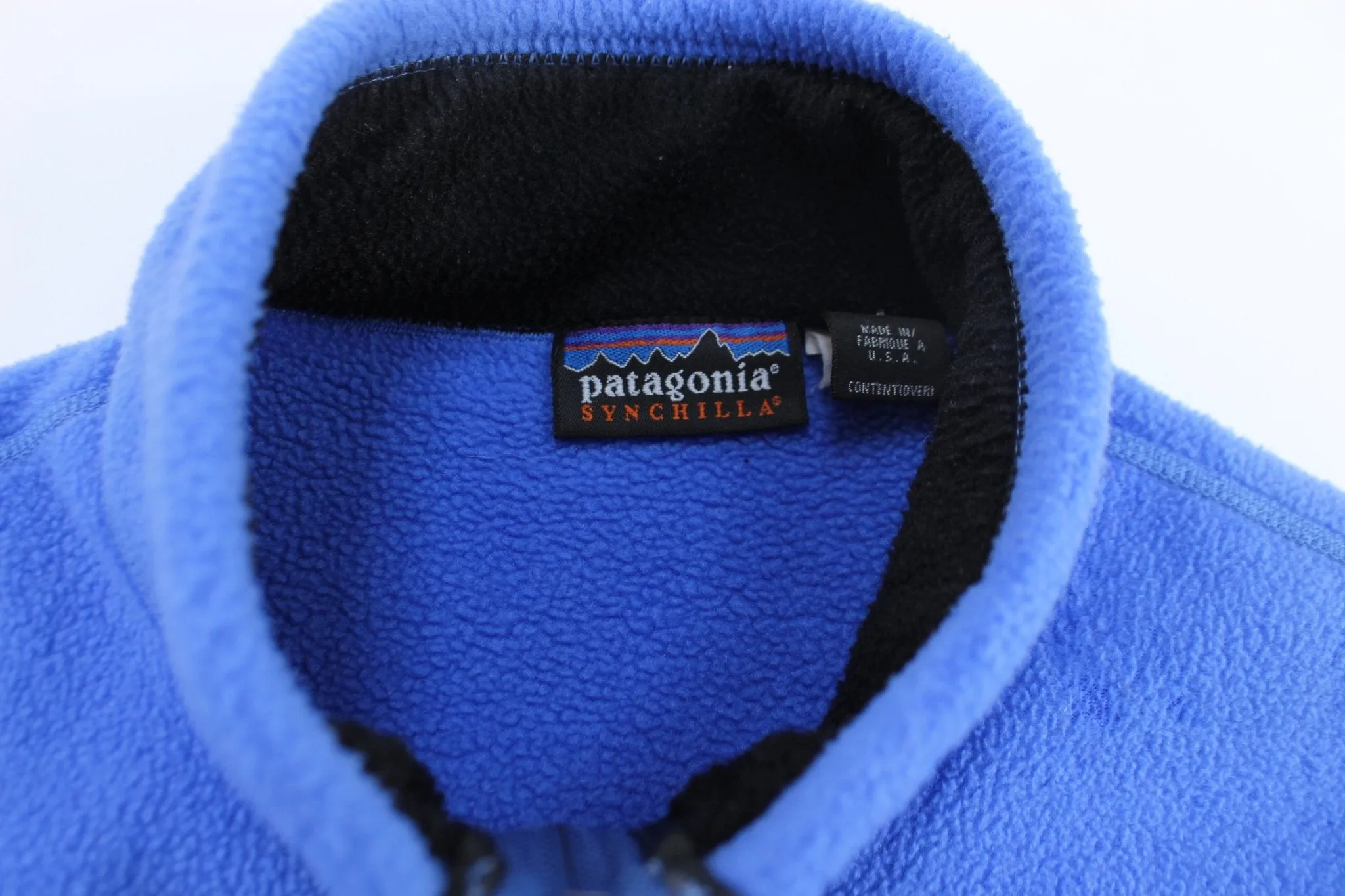 90's Patagonia Embroidered Logo Blue Fleece Zip Up Vest
