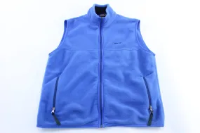 90's Patagonia Embroidered Logo Blue Fleece Zip Up Vest