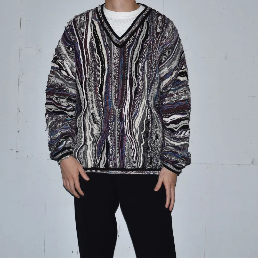 90's　DOMENIC SACCO 立体編み 3Dニット コットンセーター　221027