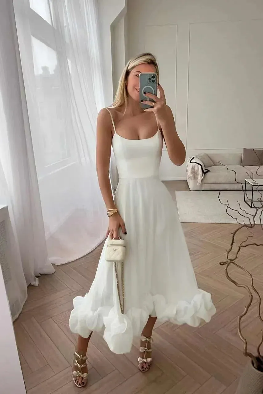 Aiertu Fashion Dress for Women Sexy High Waist Spaghetti Strap Dress for Women U Neck Sleeveless Backless Elegant Party Formal Dress