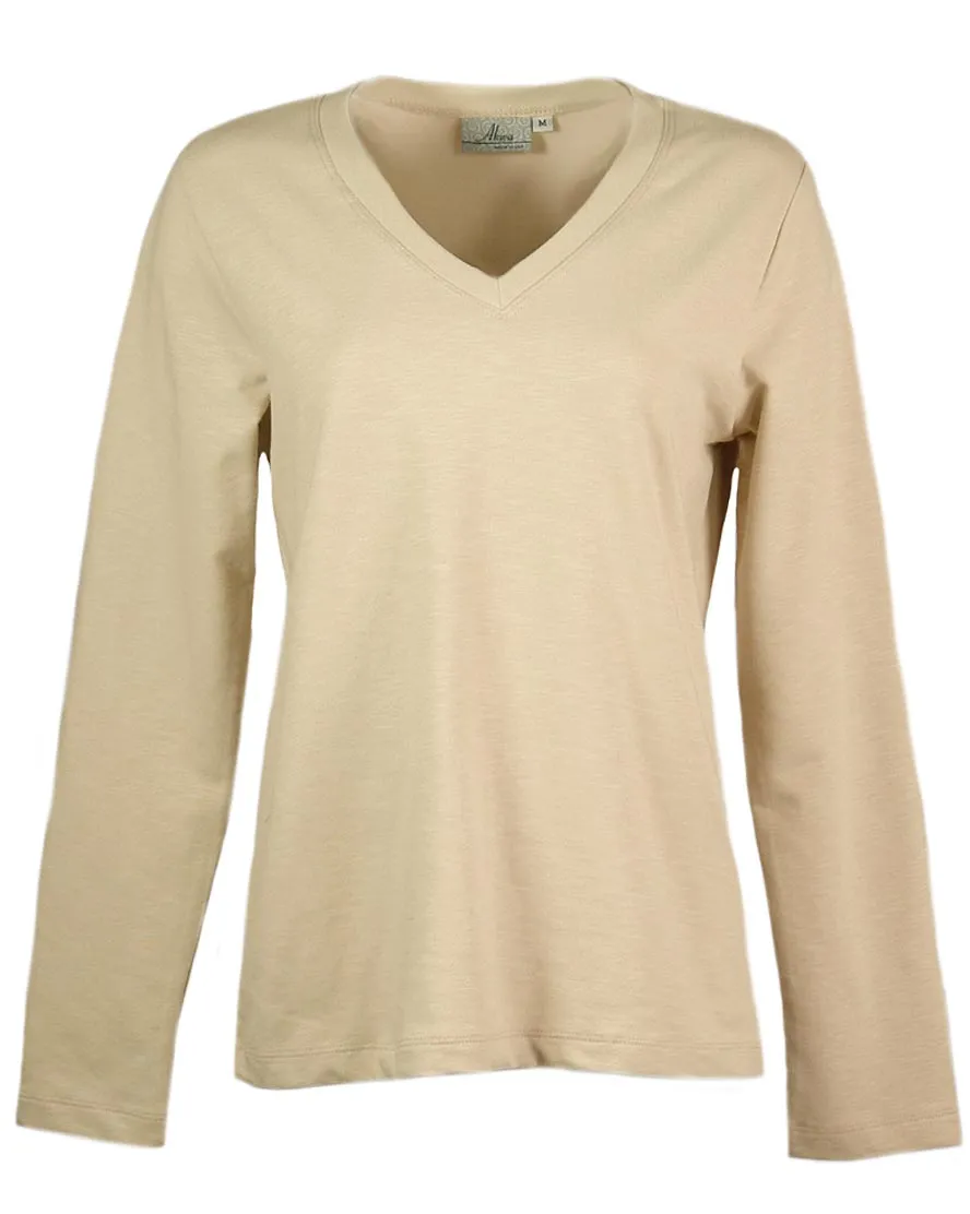 AKWA Ladies' Slub Terry V-Neck Pullover