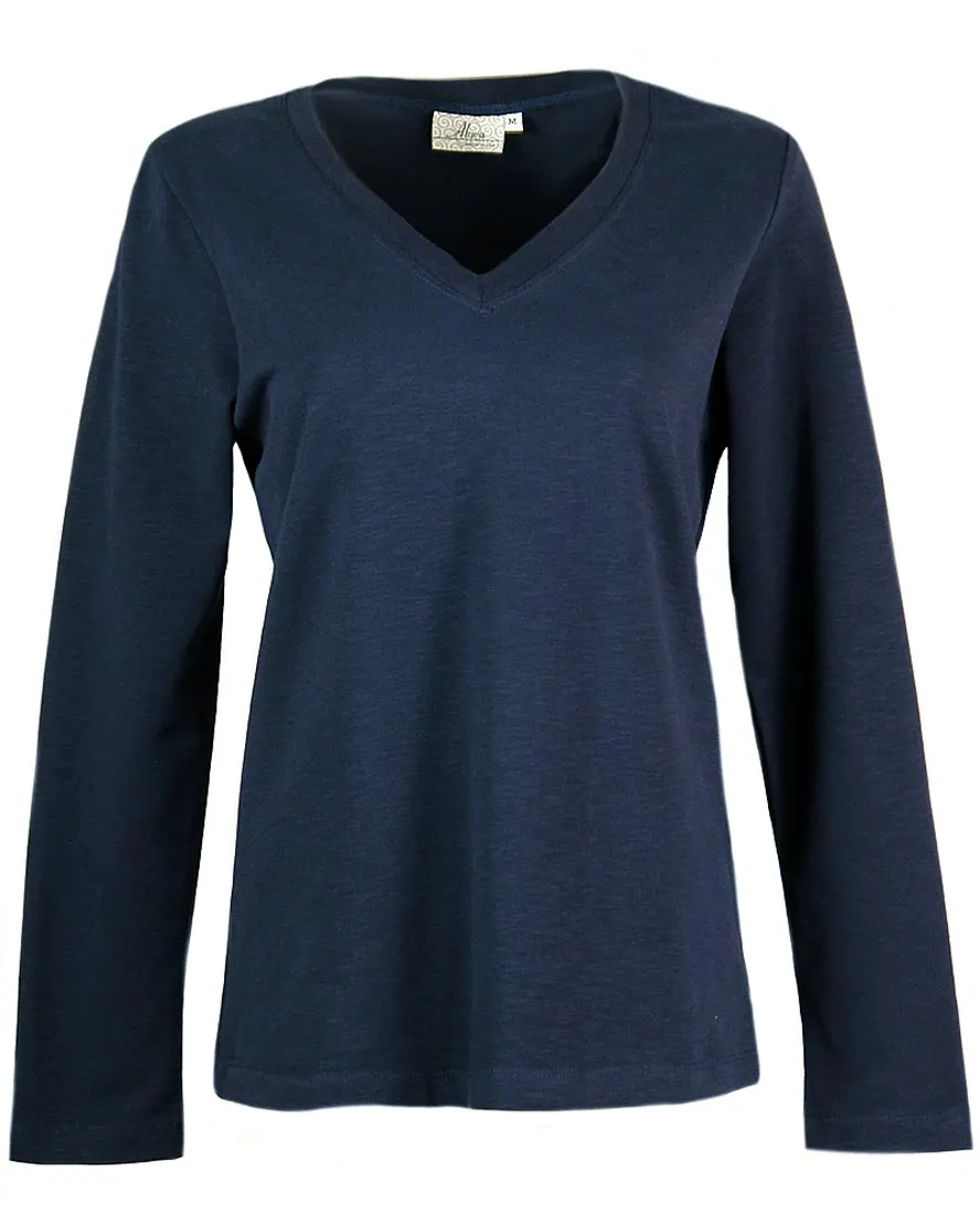 AKWA Ladies' Slub Terry V-Neck Pullover