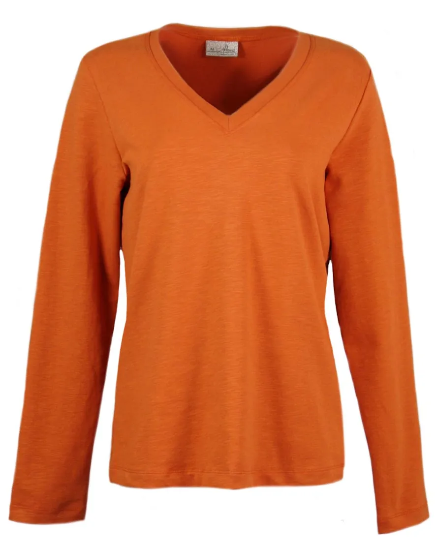 AKWA Ladies' Slub Terry V-Neck Pullover