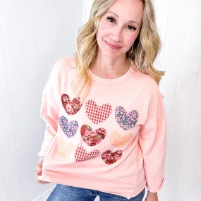 All Hearts Aglow Mineral Wash Patch Terry Knit Pullover In 3 Options