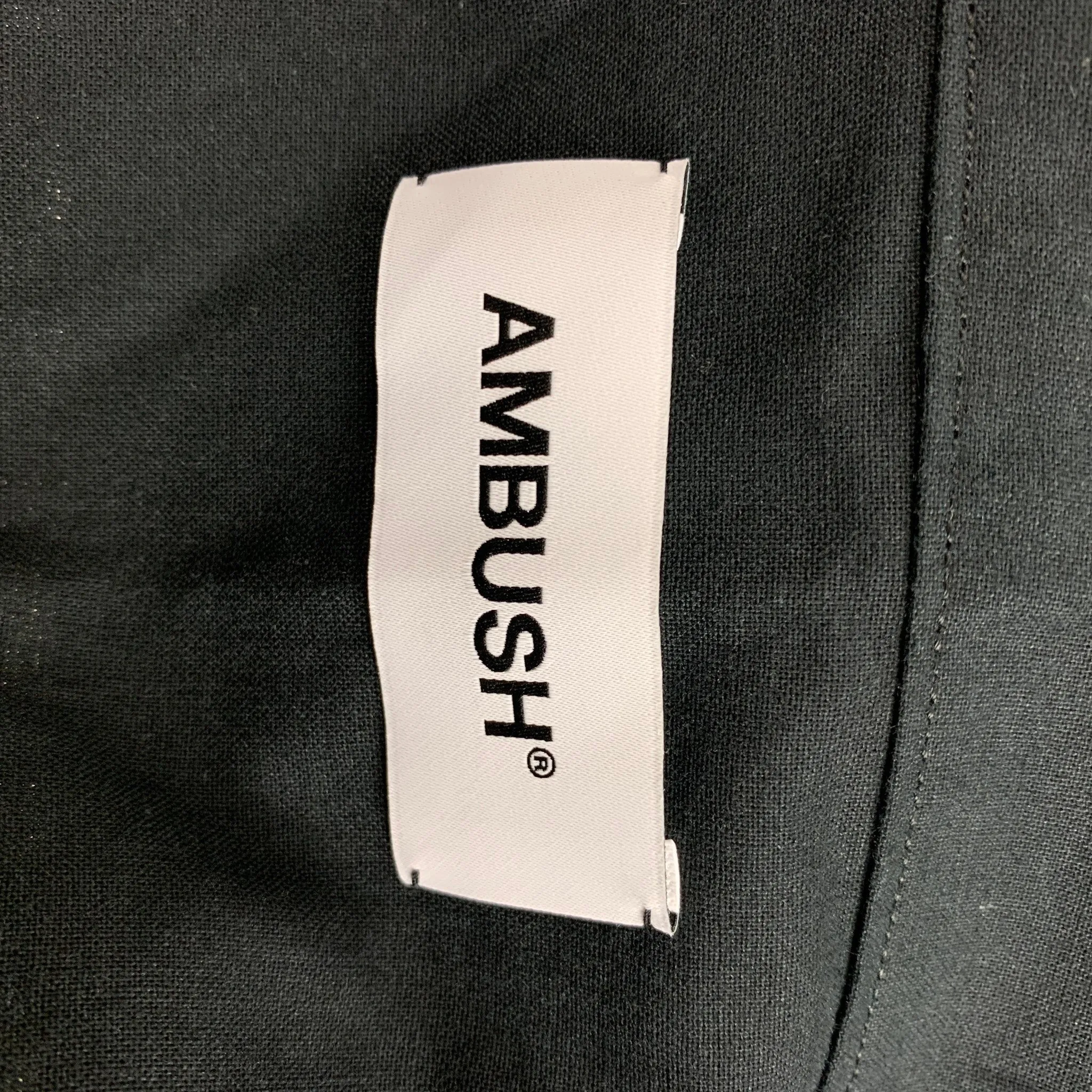 AMBUSH Size L Black Gold Graphic Cotton Kimono Jacket
