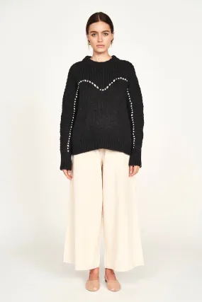 Andermatt Pullover in Black/Ivory