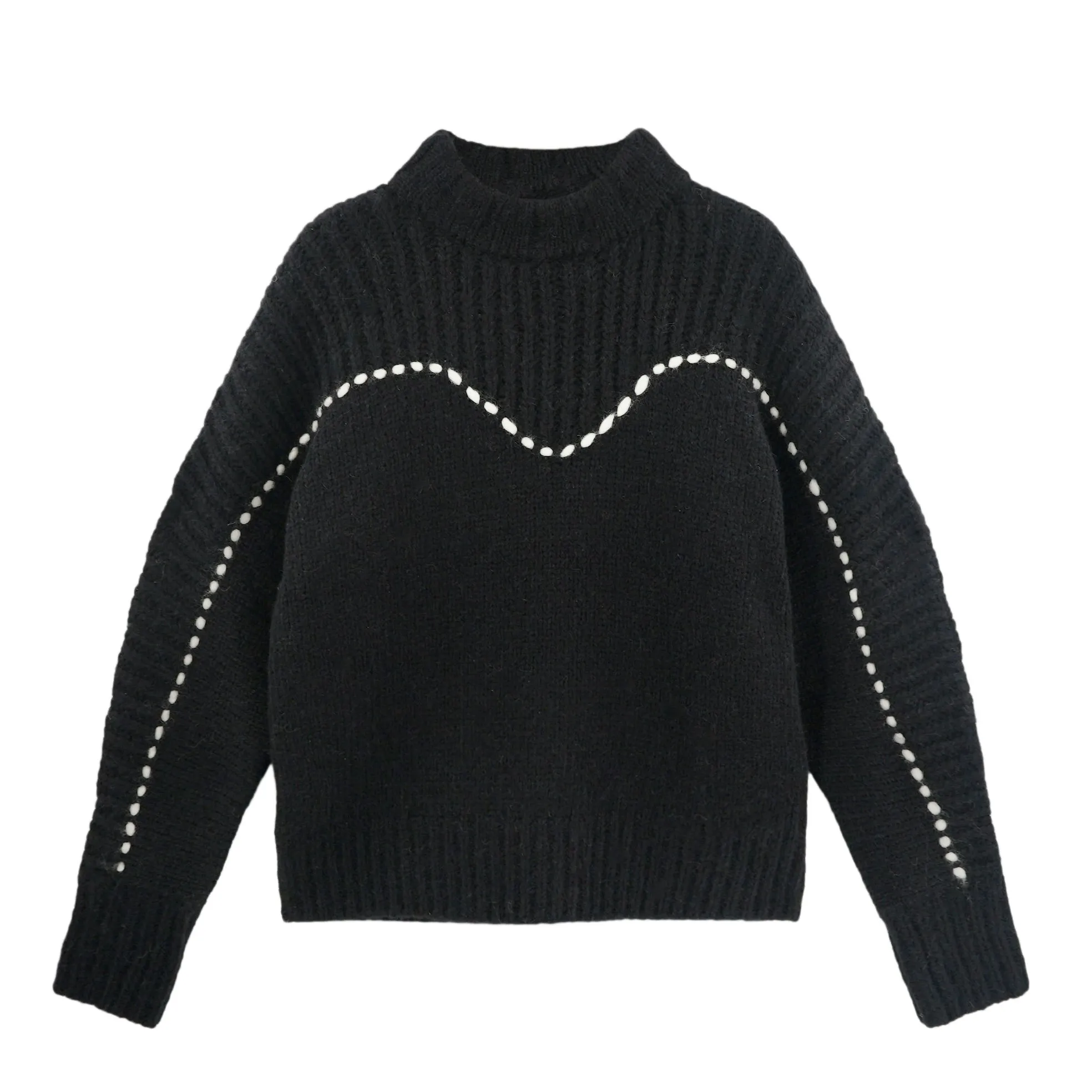 Andermatt Pullover in Black/Ivory
