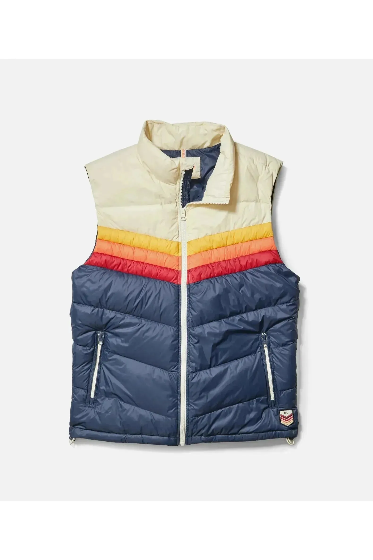 Archive Boreal Puffer Vest - Navy Sunset Colorblock