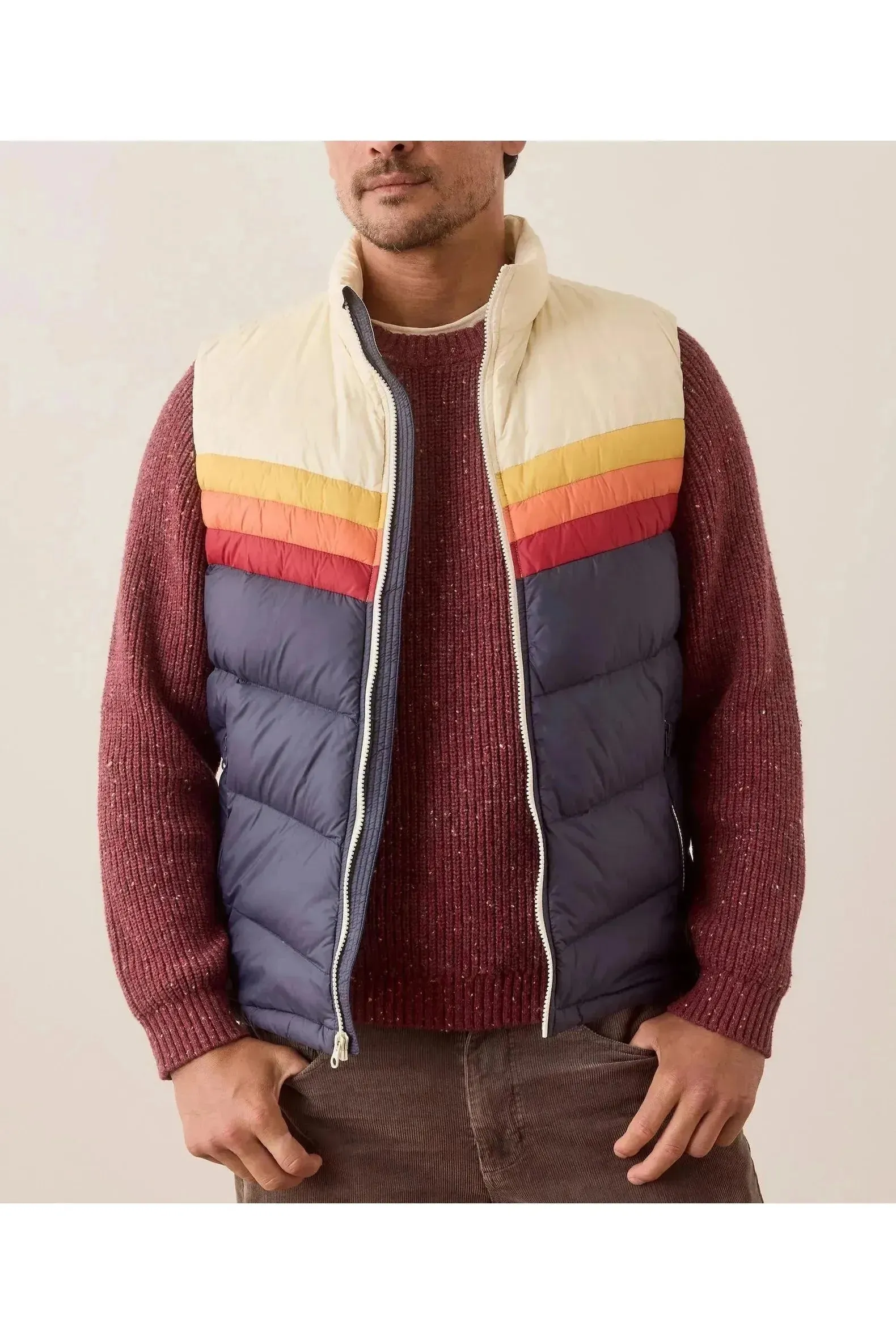 Archive Boreal Puffer Vest - Navy Sunset Colorblock