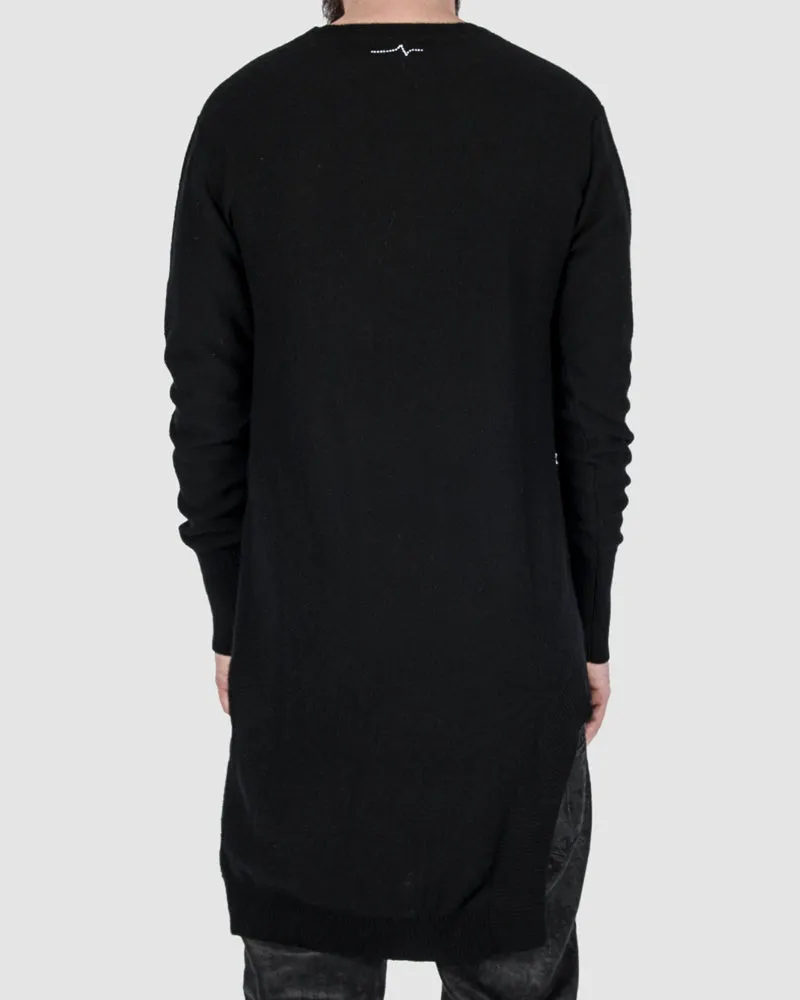 Asymmetric wool blend pullover