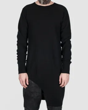 Asymmetric wool blend pullover