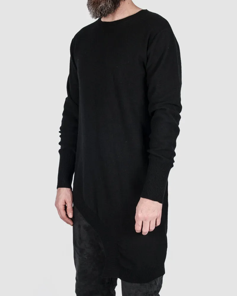 Asymmetric wool blend pullover