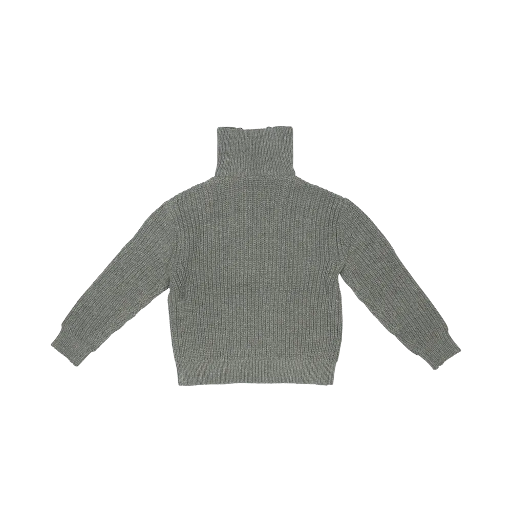 Baje Studio Lennox knit zipper pullover grey dark
