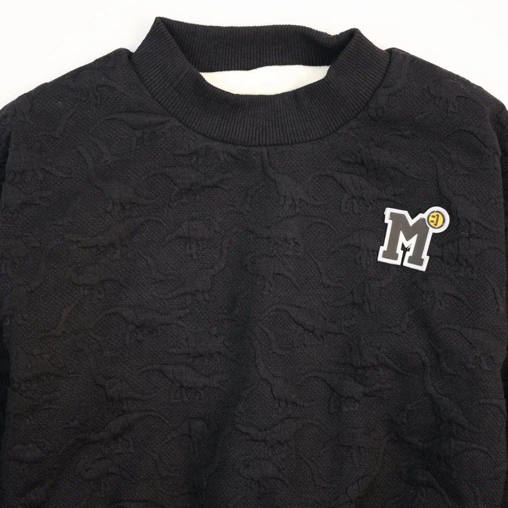 Black Quilted Pullover for Boys 7186