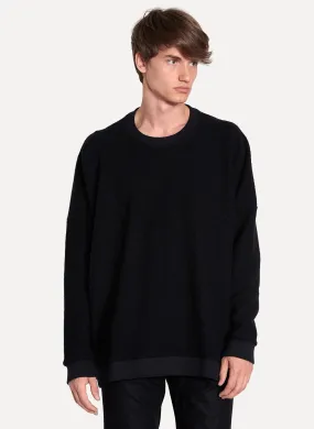 Black Roughened Crewneck Sweat