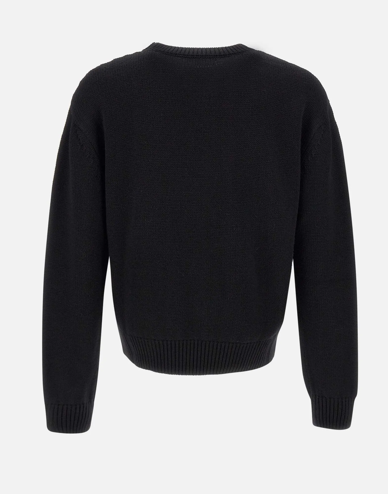 Black Wool Tiger Crewneck Sweater