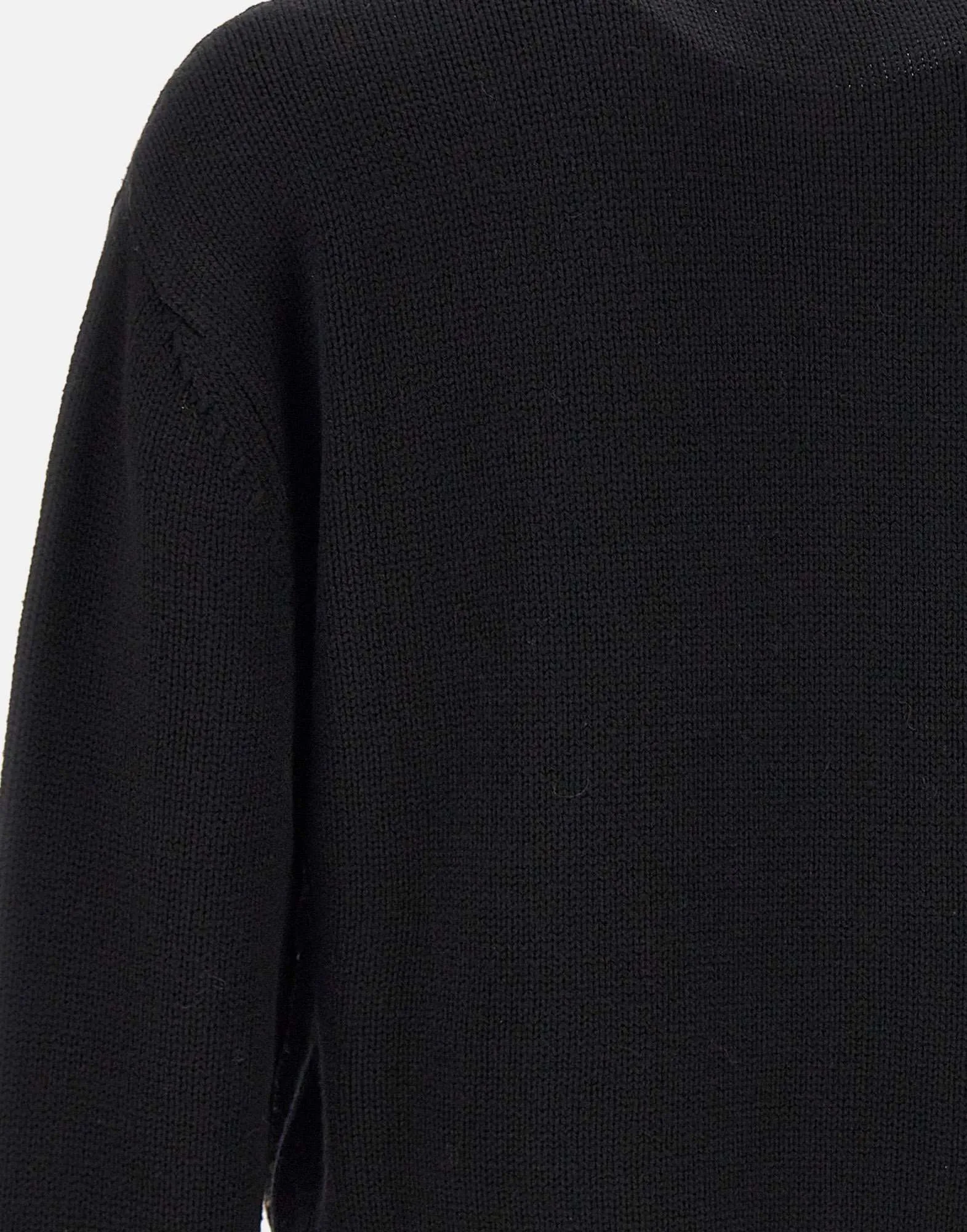 Black Wool Tiger Crewneck Sweater