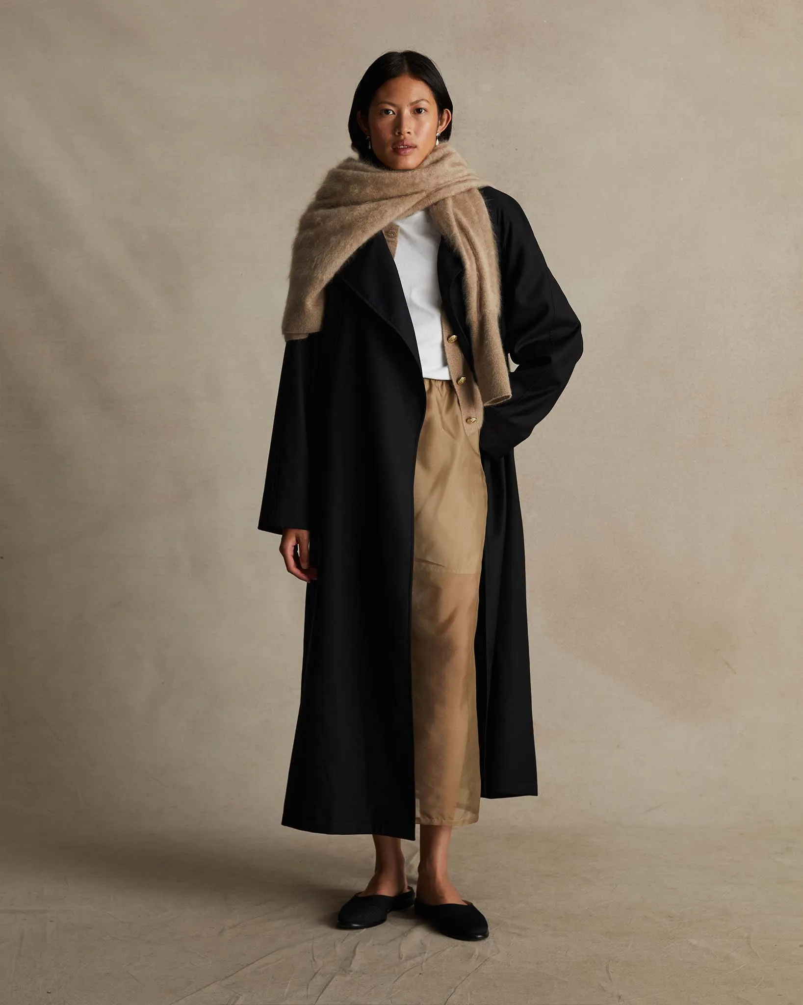 Black Wool Trench Coat