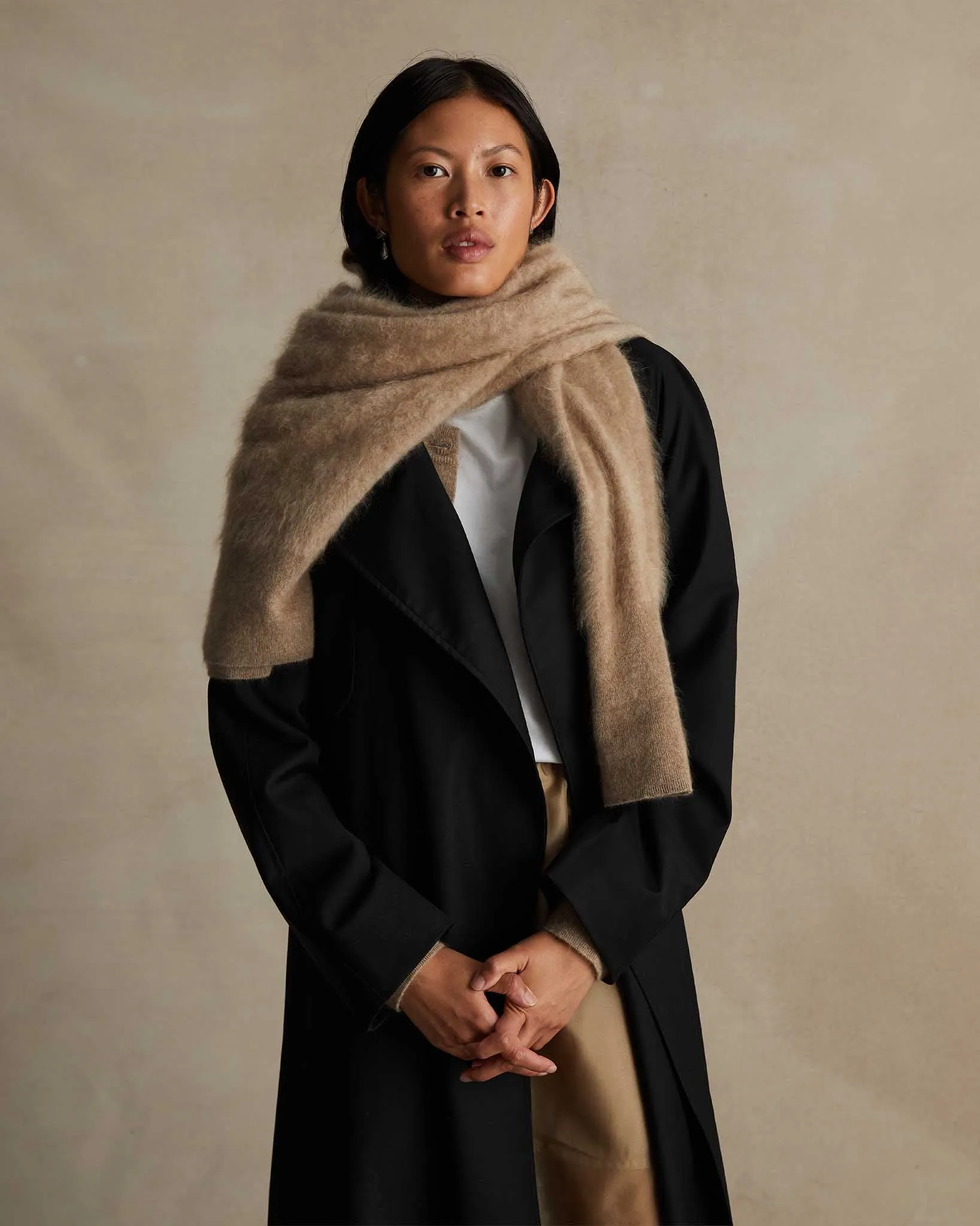 Black Wool Trench Coat