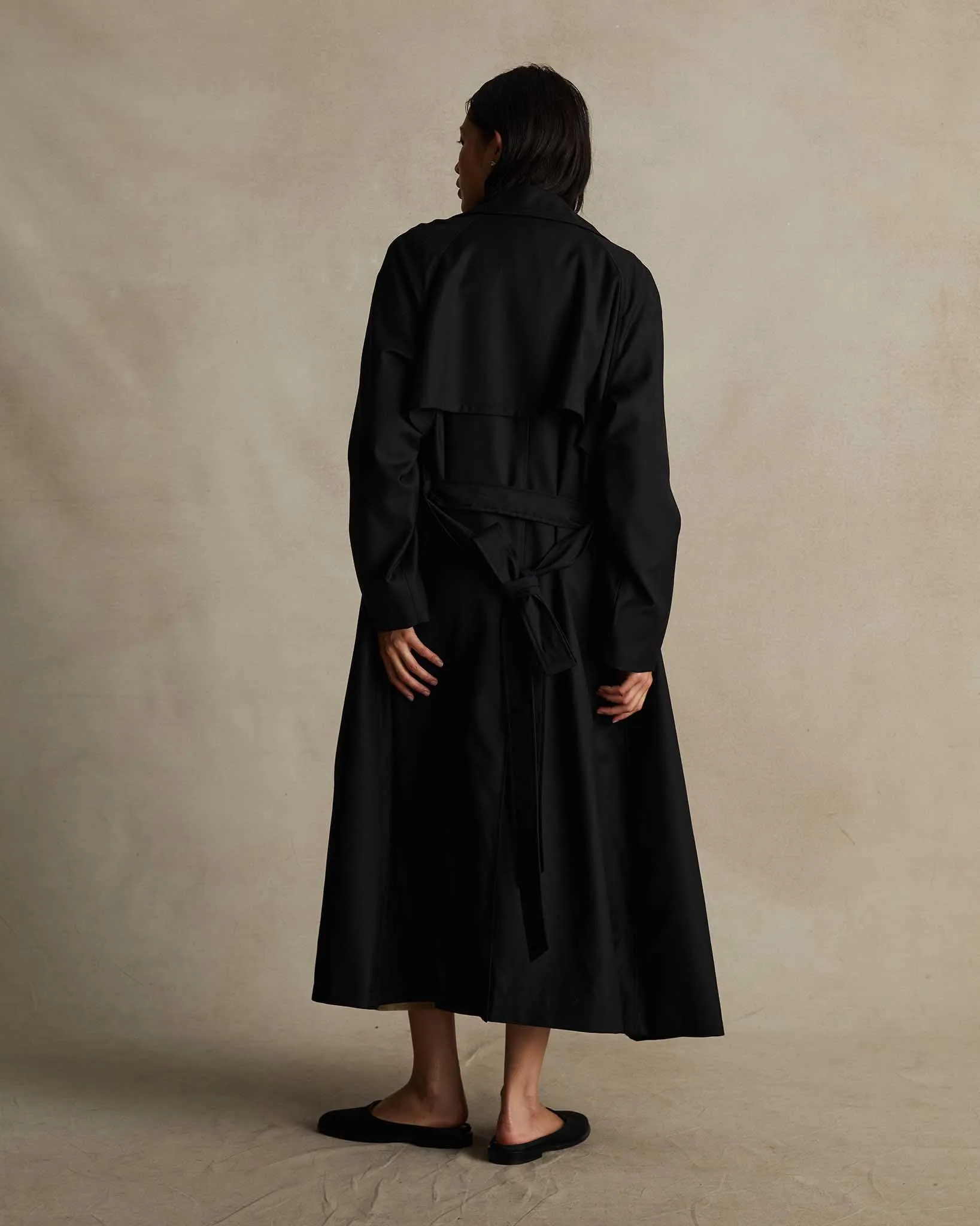 Black Wool Trench Coat