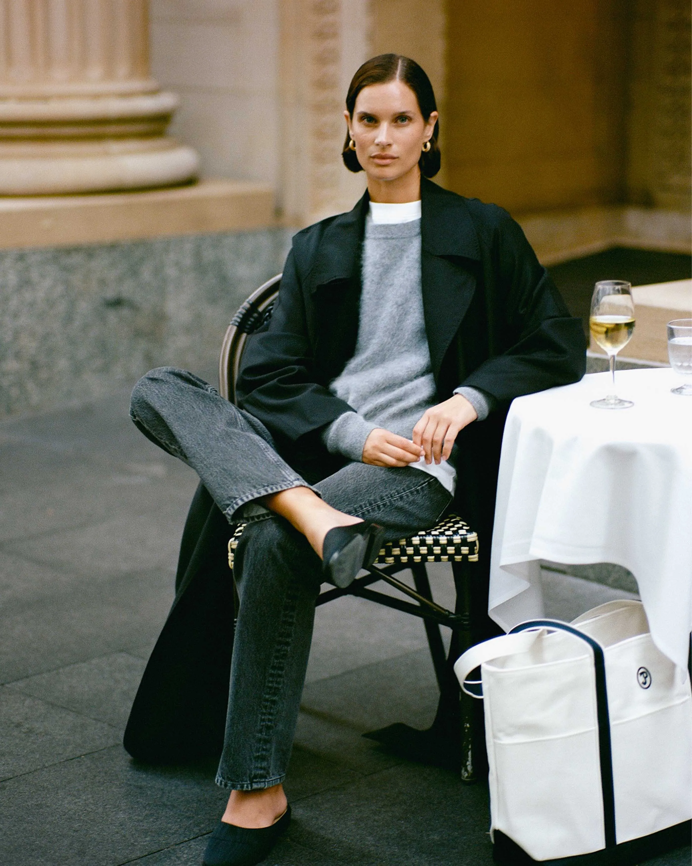 Black Wool Trench Coat