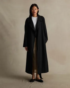 Black Wool Trench Coat