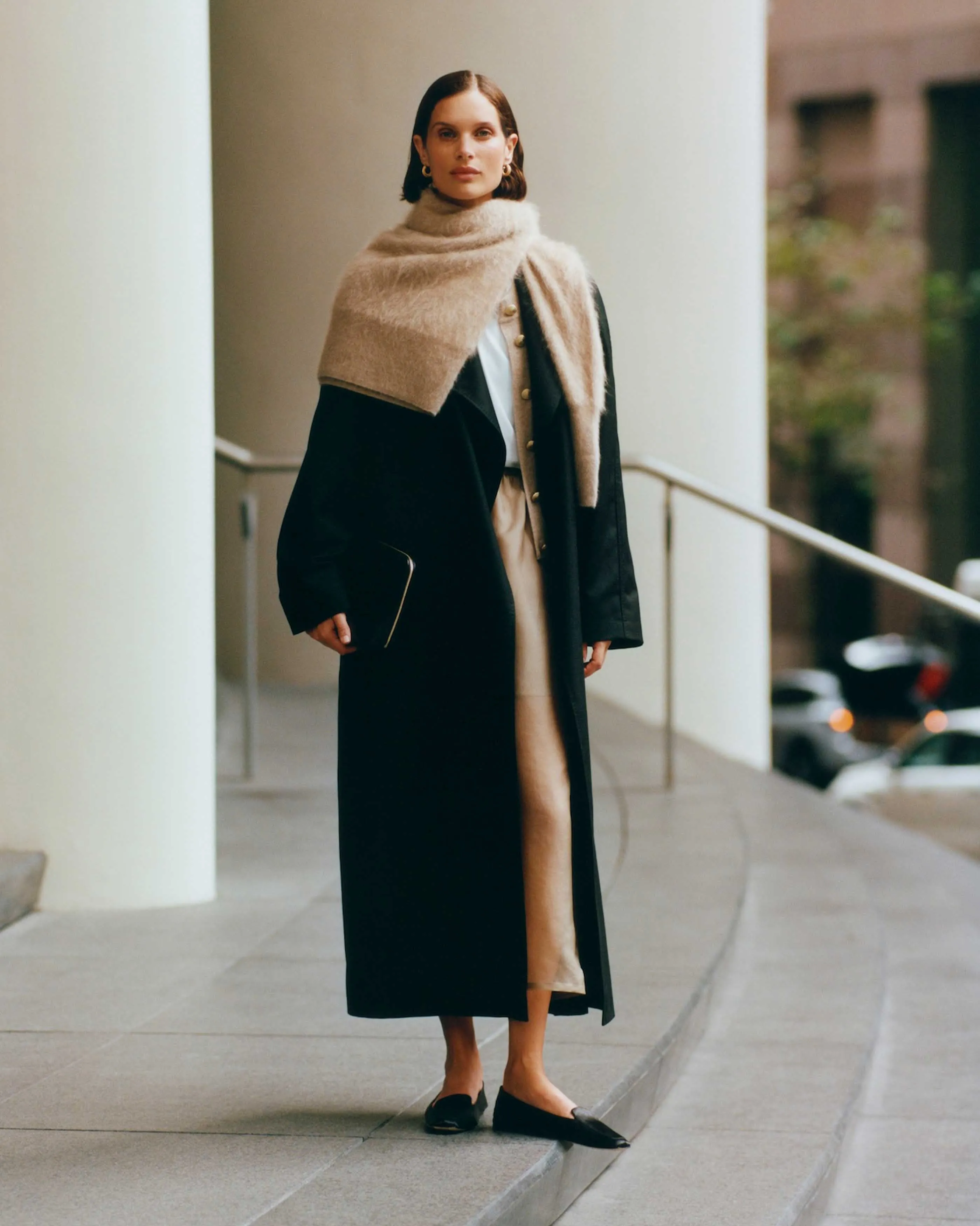 Black Wool Trench Coat