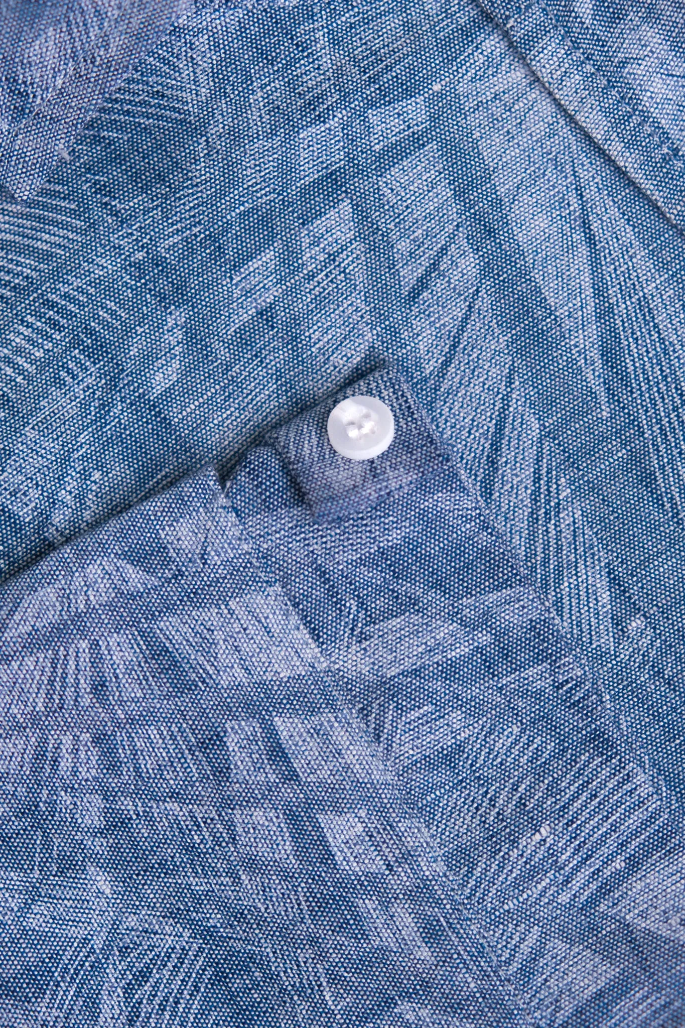 Blue Lino Printed Short Sleeve Shirt