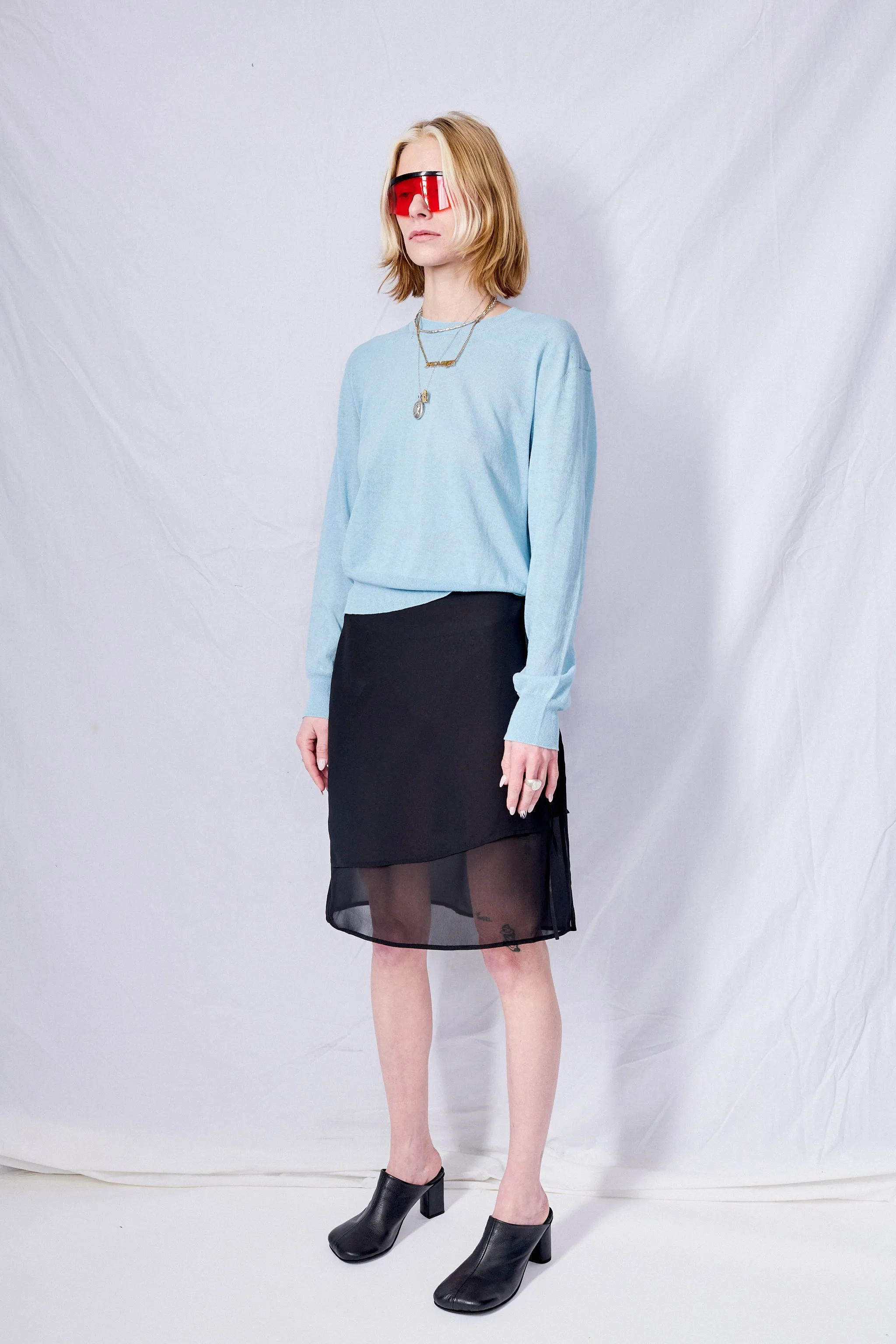 Blue Paperly Crewneck Sweater