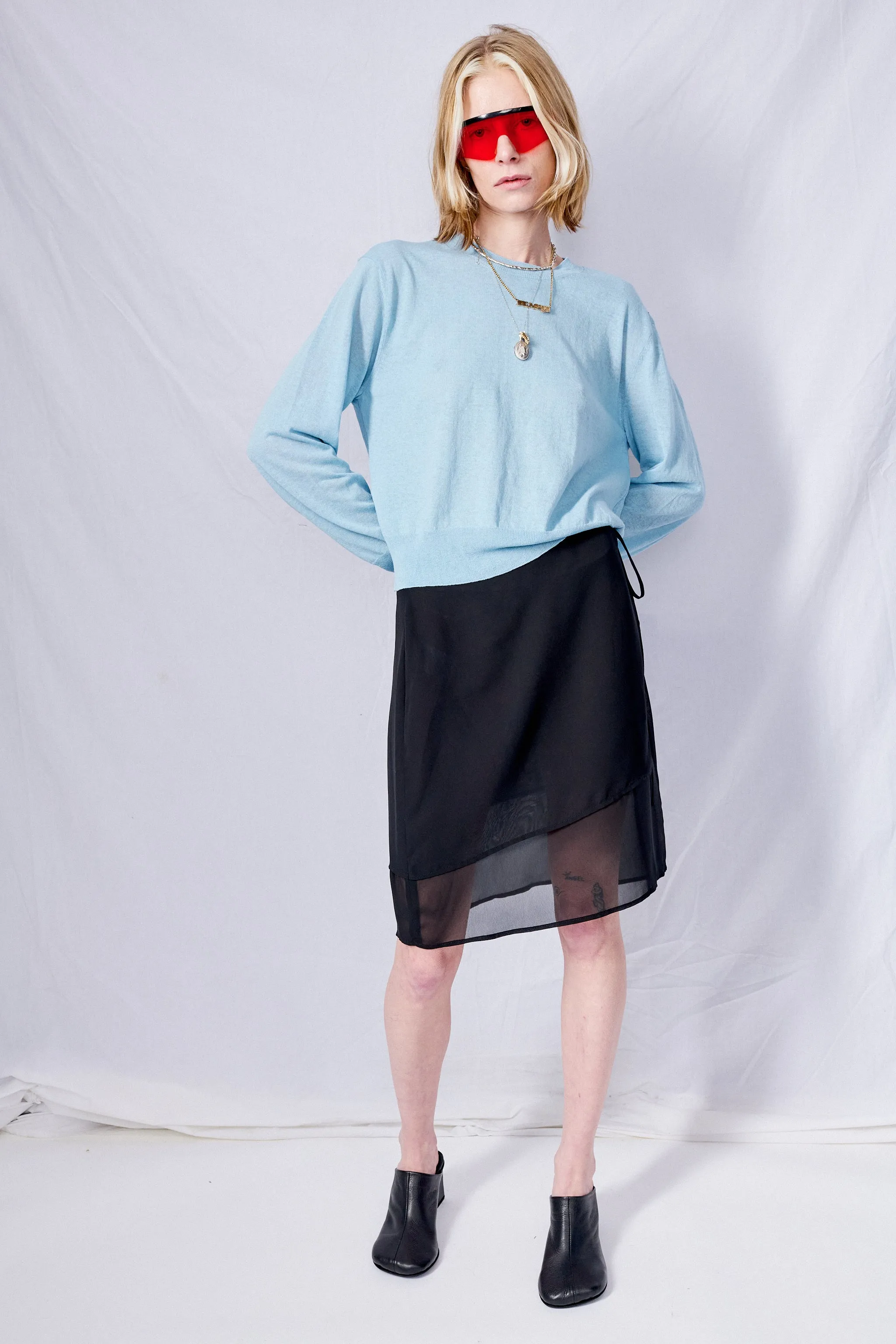 Blue Paperly Crewneck Sweater