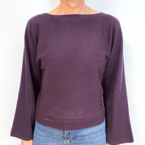 Blueberry Purple Cashmere Crew Neck Jumper Medium