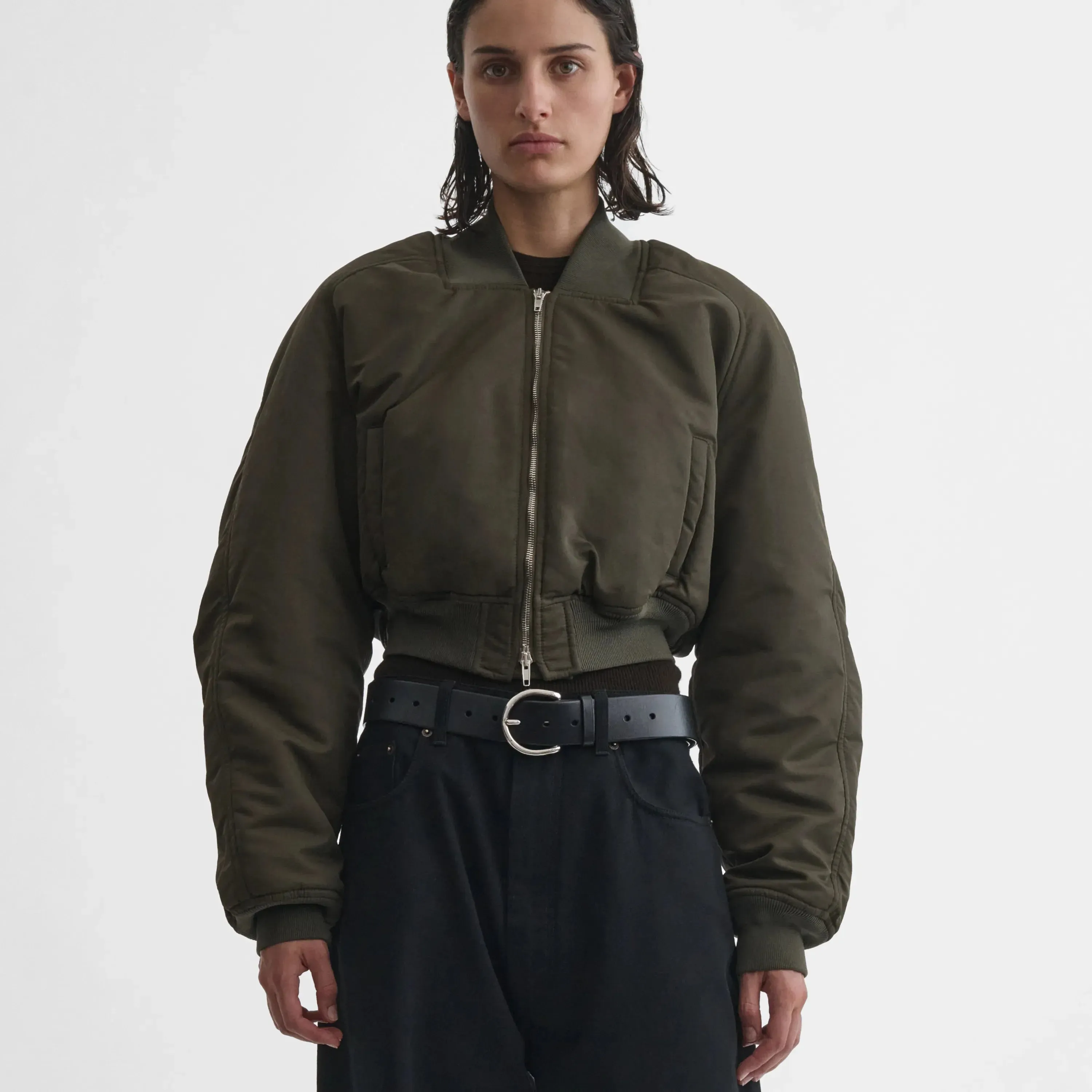 BOMBER JACKET | dark olive nylon