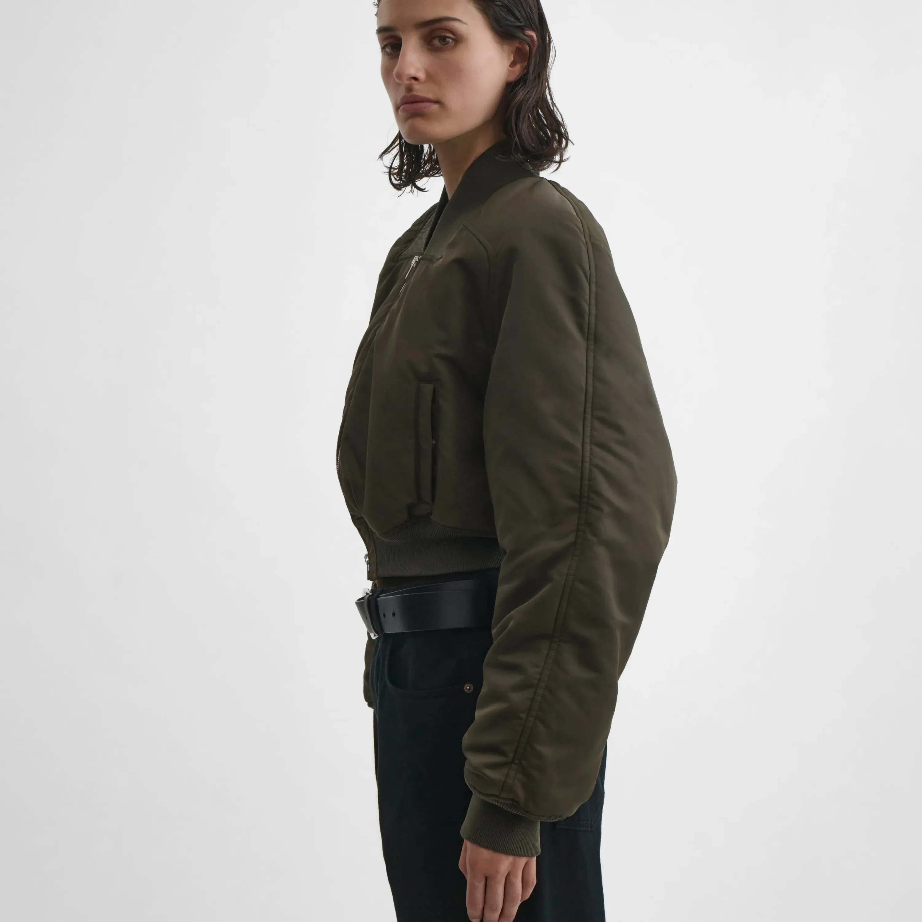 BOMBER JACKET | dark olive nylon