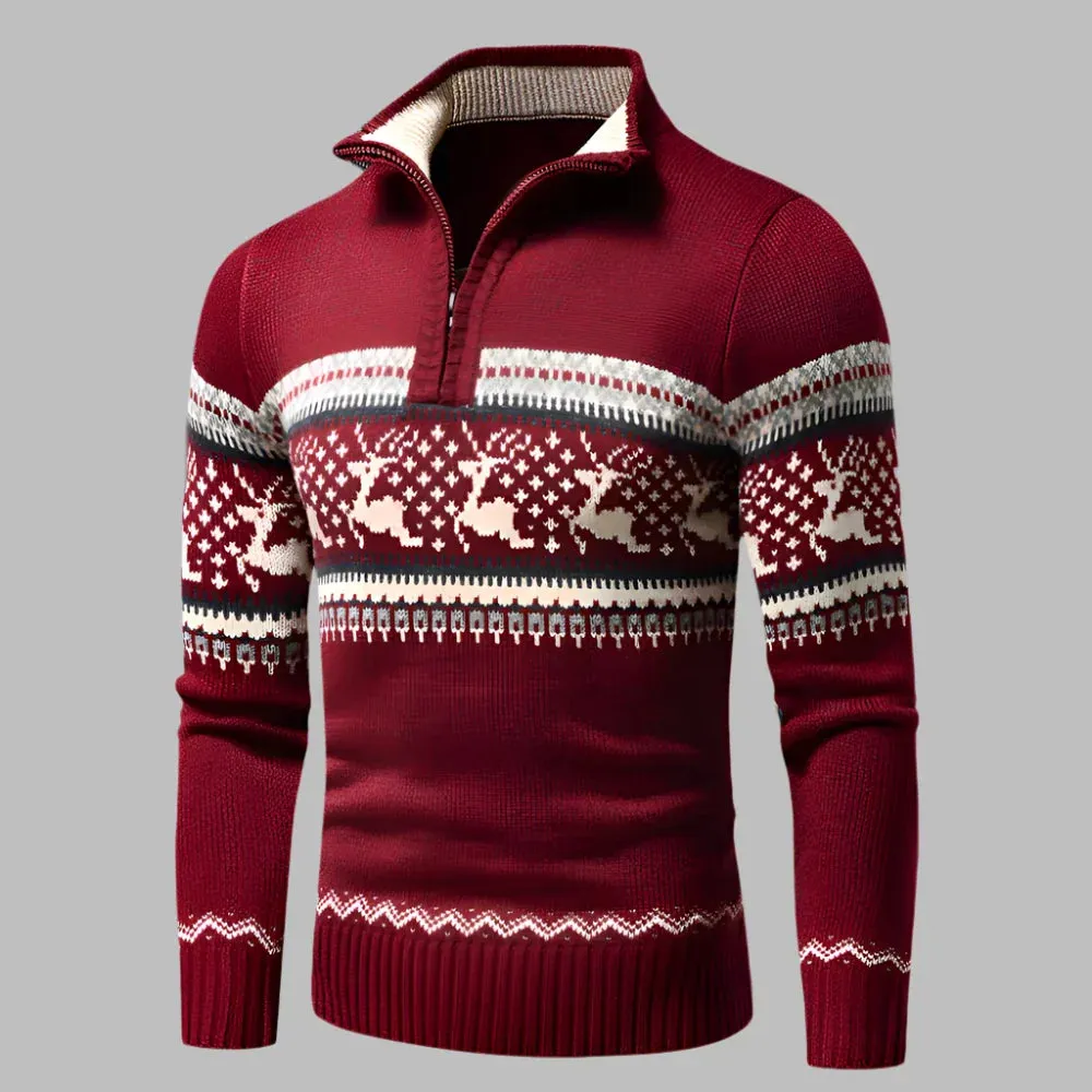 Castro Pullover | Winter Herrenpullover mit halbem Reißverschluss