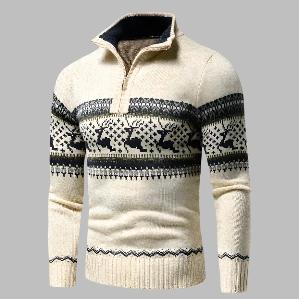 Castro Pullover | Winter Herrenpullover mit halbem Reißverschluss