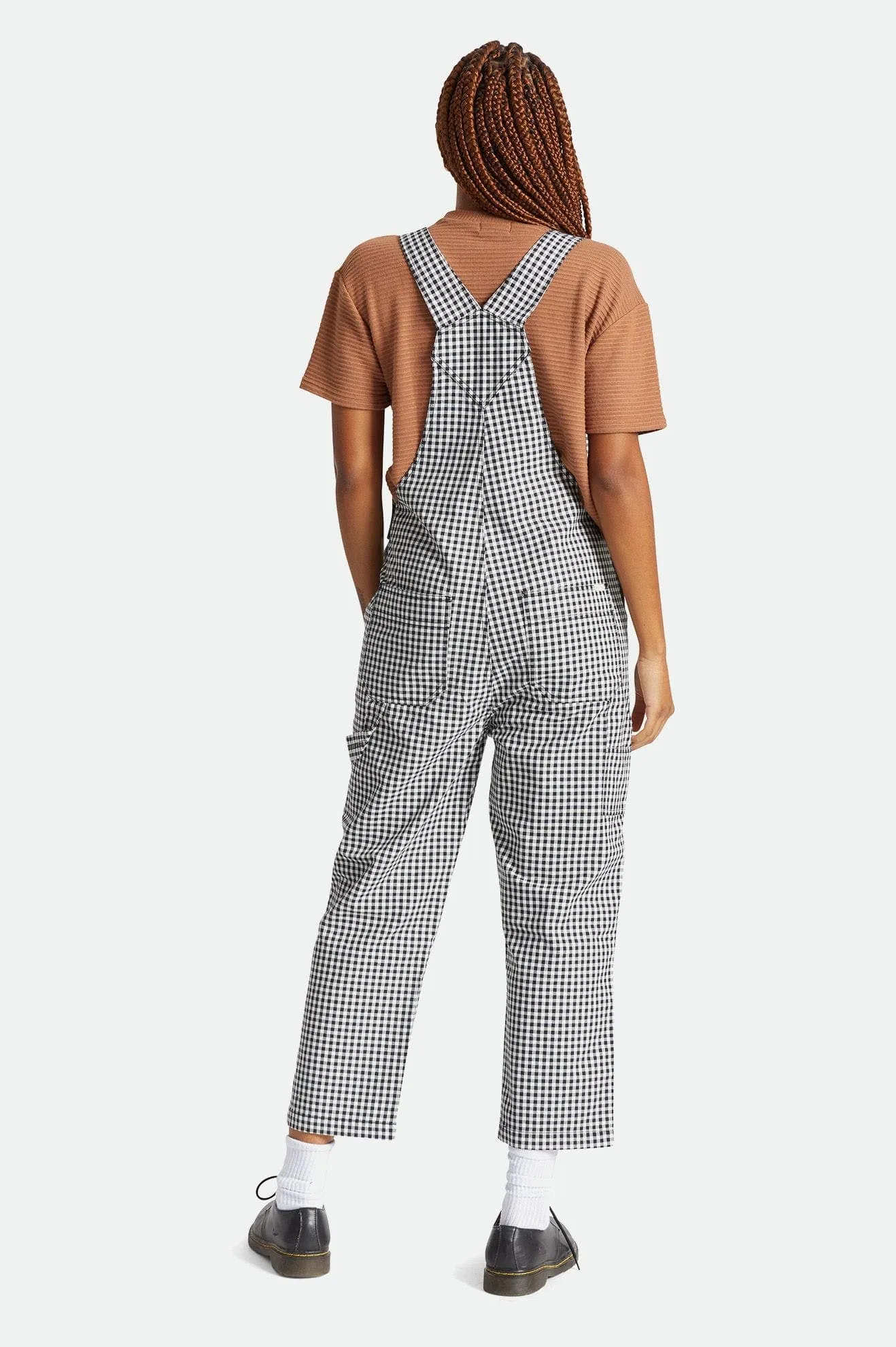 CHRISTINA CROP OVERALL - BLACK GINGHAM