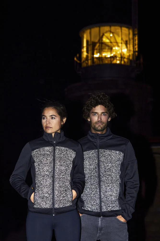 Clique Custer Men's Fleece Jacket | Lightly Padded | Quilted | Reflective Print | Black | XS-3XL