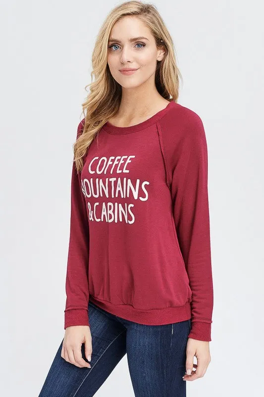 Coffee Mountains & Cabins Sweatshirt