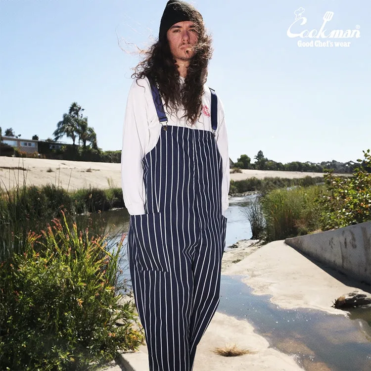 Cookman Fisherman's Bib Overall - Stripe : Navy
