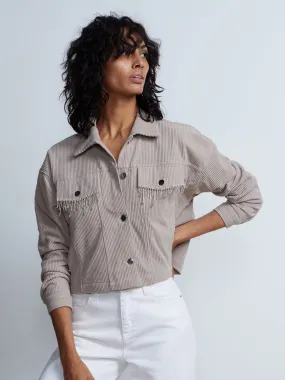 Corduroy Shell Cropped Jacket