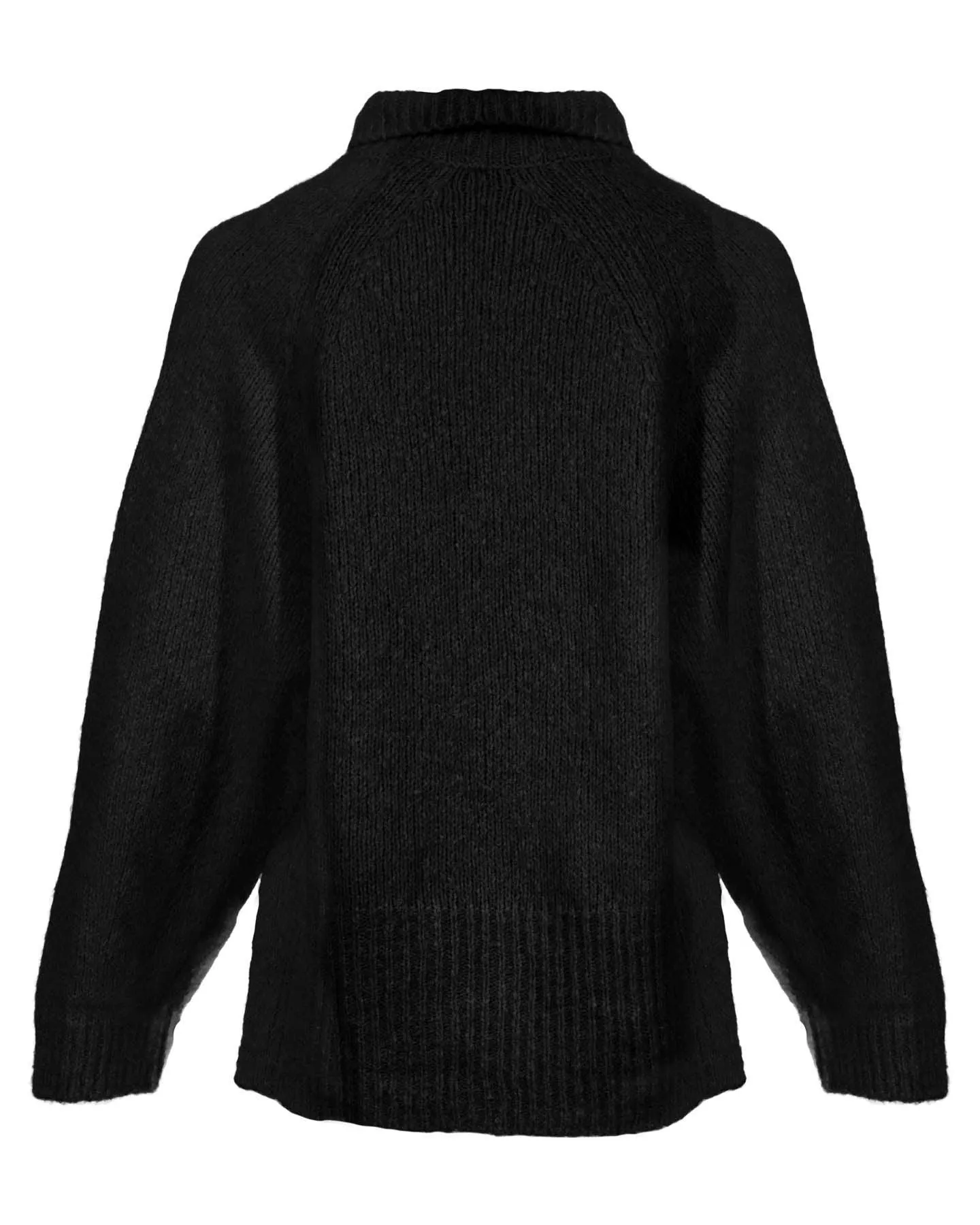 Cotton Wool Blend Funnel Neck Pullover