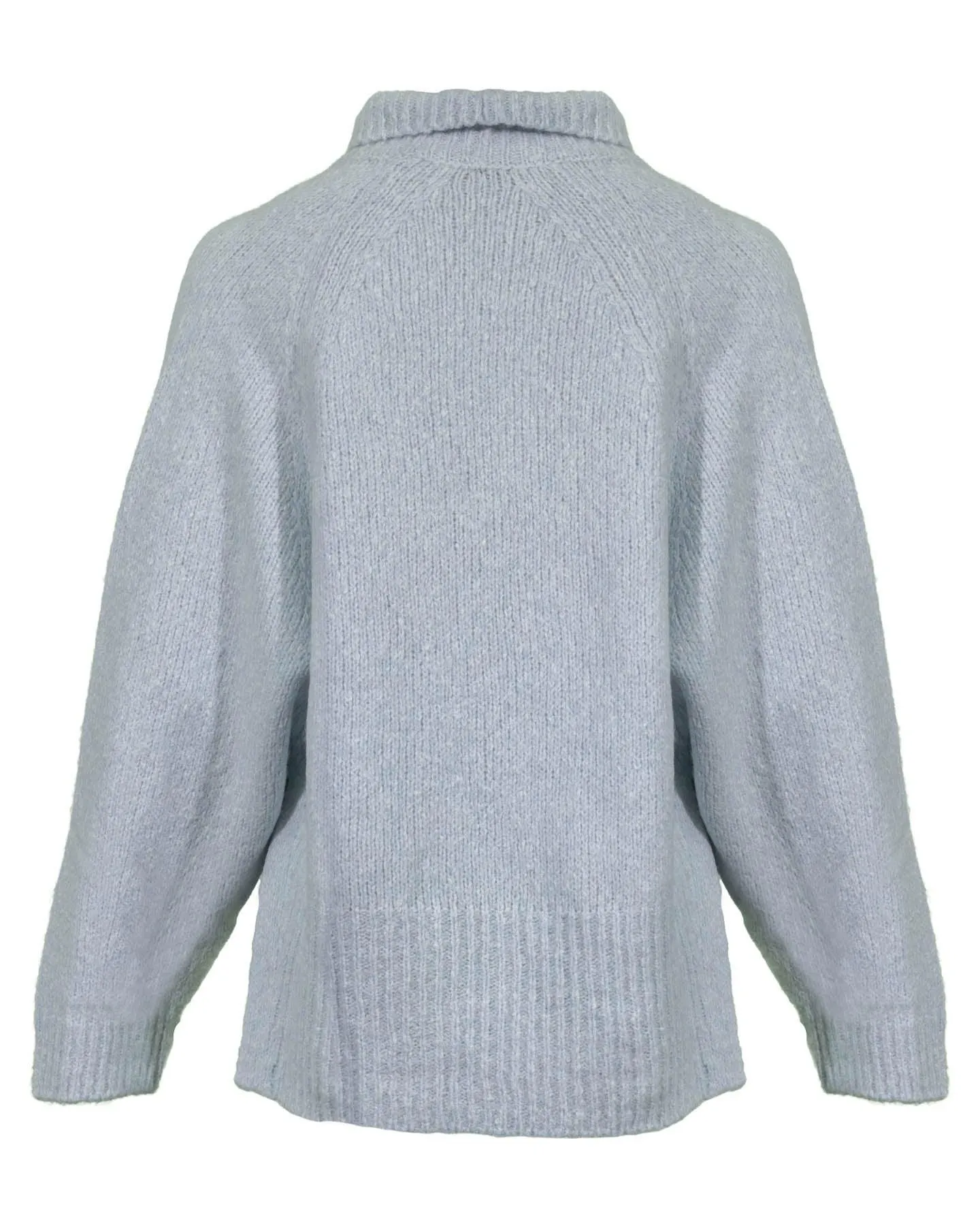 Cotton Wool Blend Funnel Neck Pullover